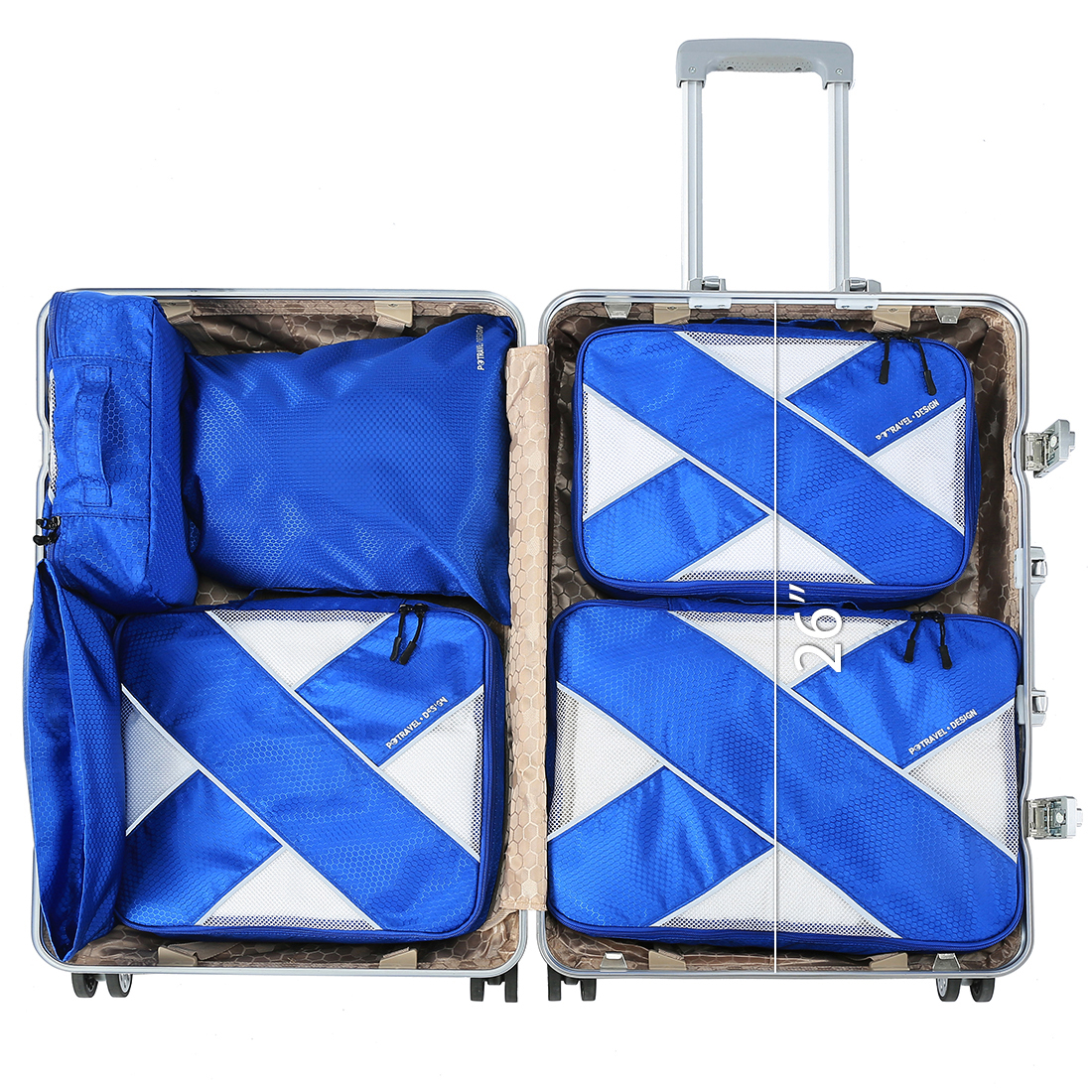 Waterproof 6pcs Packing Cubes – Blue color